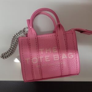 Marc Jacobs Pink Mini Tote with Silver Chain(nano Size)